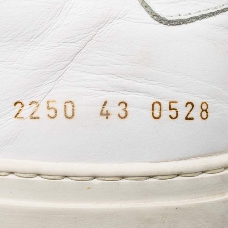 Pre Owned Common Projects White Leather Lace Up Sneakers Size 43