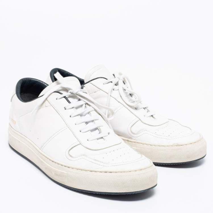 Pre Owned Common Projects White Leather Lace Up Sneakers Size 43