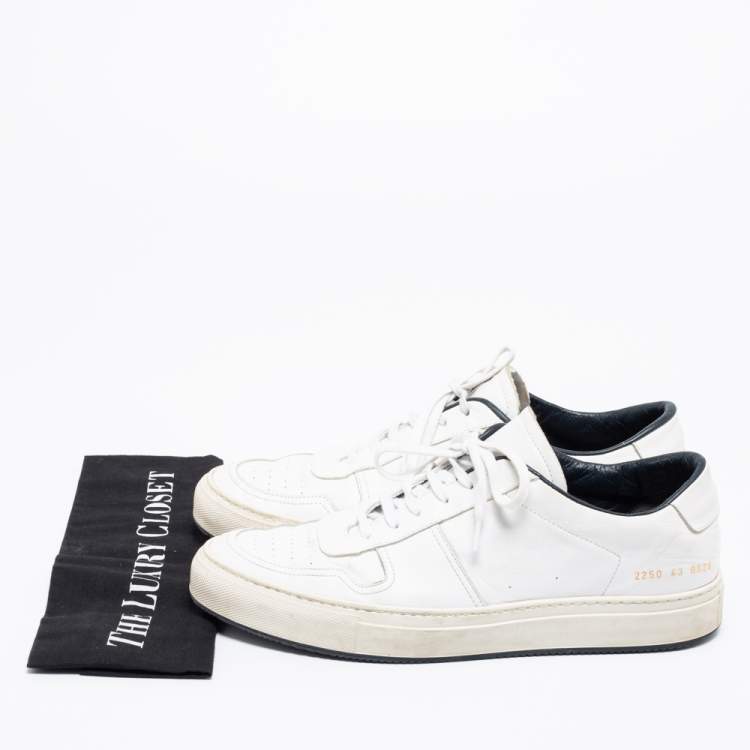 Pre Owned Common Projects White Leather Lace Up Sneakers Size 43