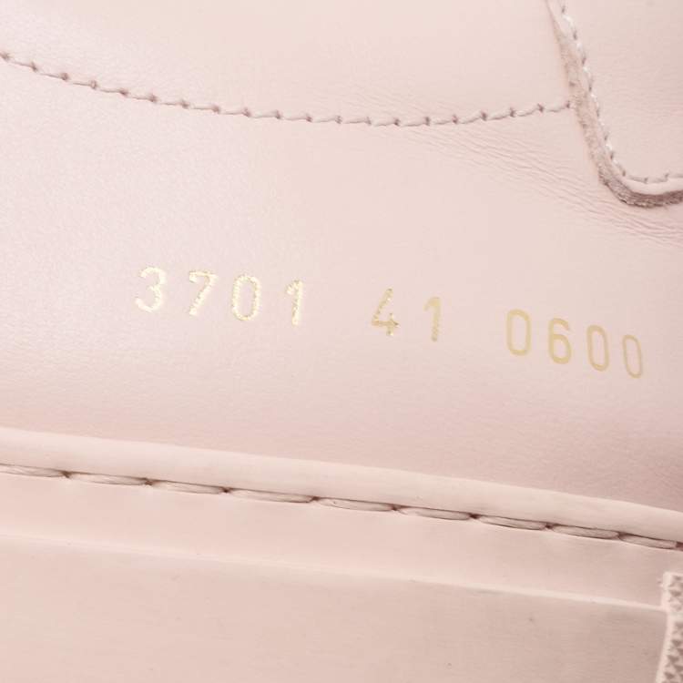 Pre Owned Common Projects Pink Leather Lace Up Sneakers Size 41