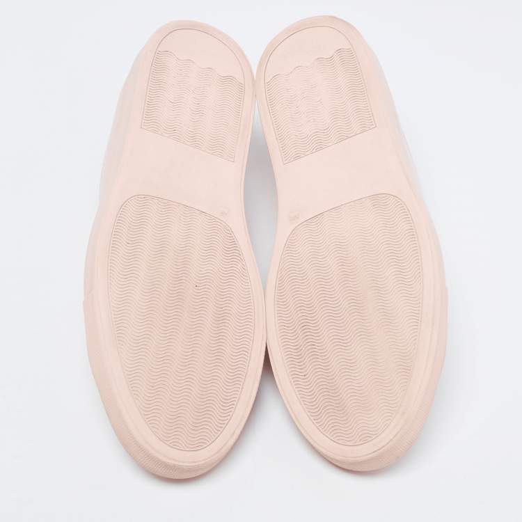Pre Owned Common Projects Pink Leather Lace Up Sneakers Size 41