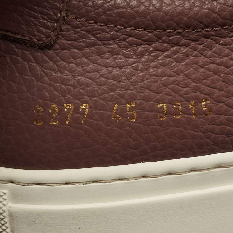 Pre Owned Common Projects Brown Leather Low Top Sneakers Size 45