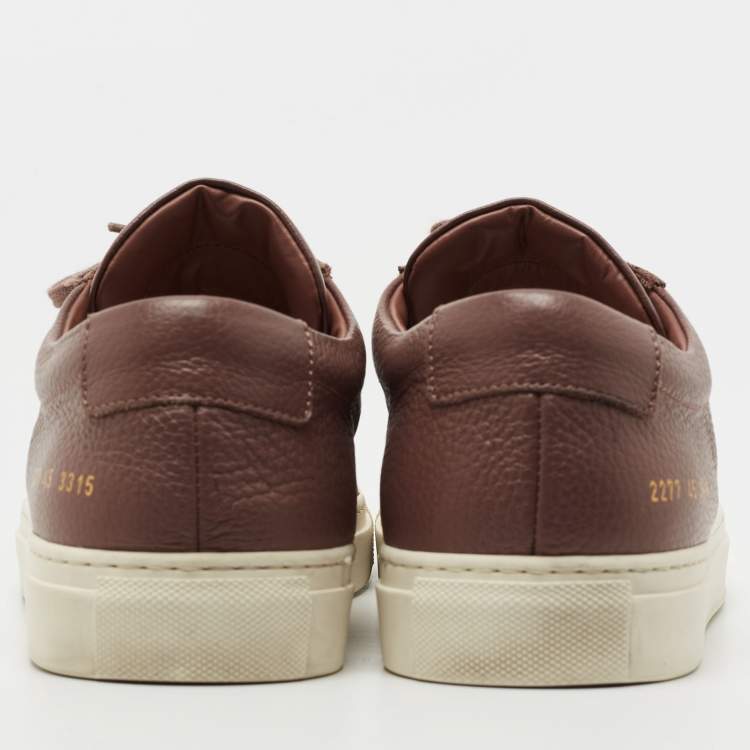 Pre Owned Common Projects Brown Leather Low Top Sneakers Size 45