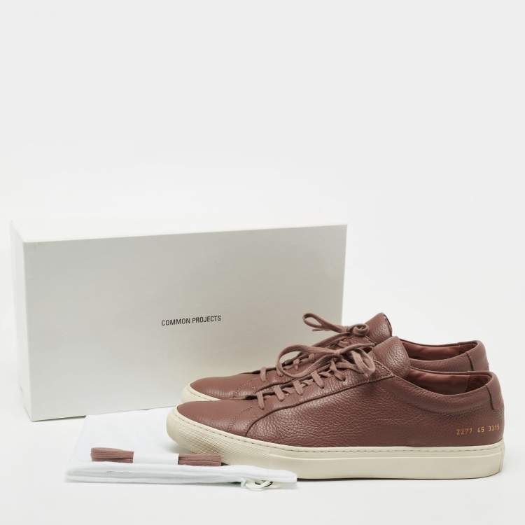 Pre Owned Common Projects Brown Leather Low Top Sneakers Size 45