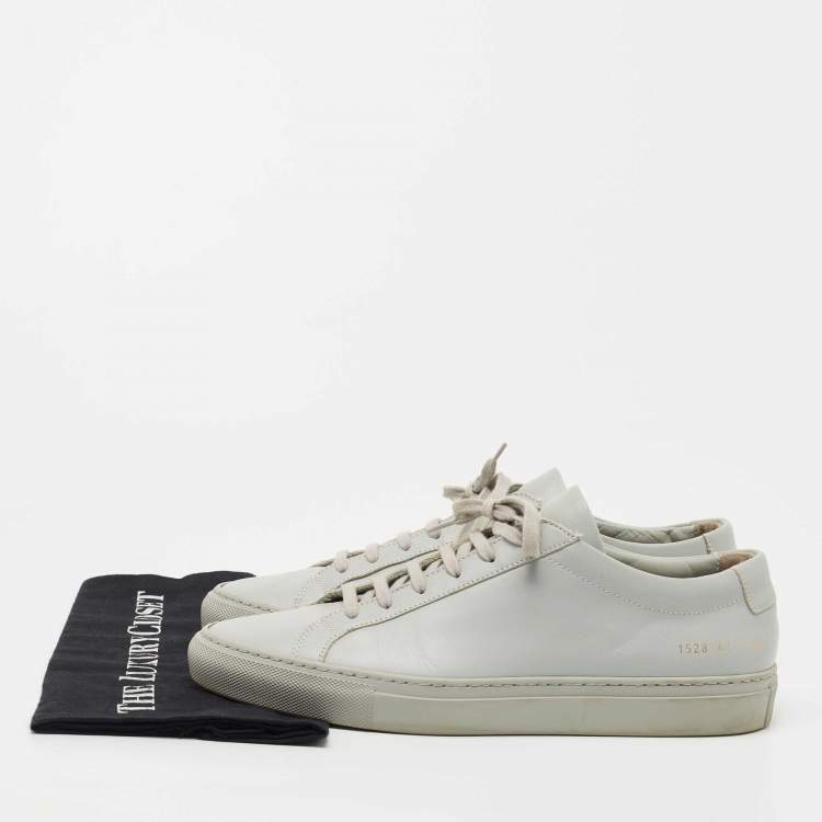 Pre Owned Common Projects Grey Leather Achilles Sneakers Size 41