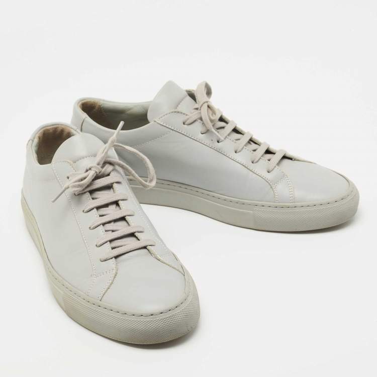 Pre Owned Common Projects Grey Leather Achilles Sneakers Size 41