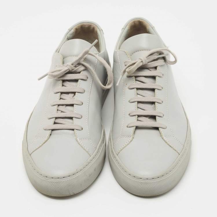 Pre Owned Common Projects Grey Leather Achilles Sneakers Size 41