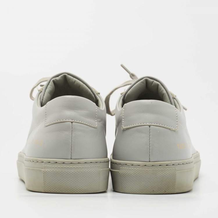 Pre Owned Common Projects Grey Leather Achilles Sneakers Size 41