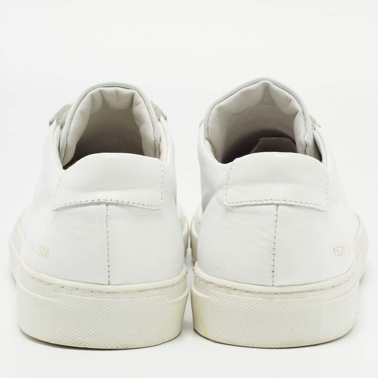 Pre Owned  Common Projects White Leather Achilles Low Top Sneakers Size 44