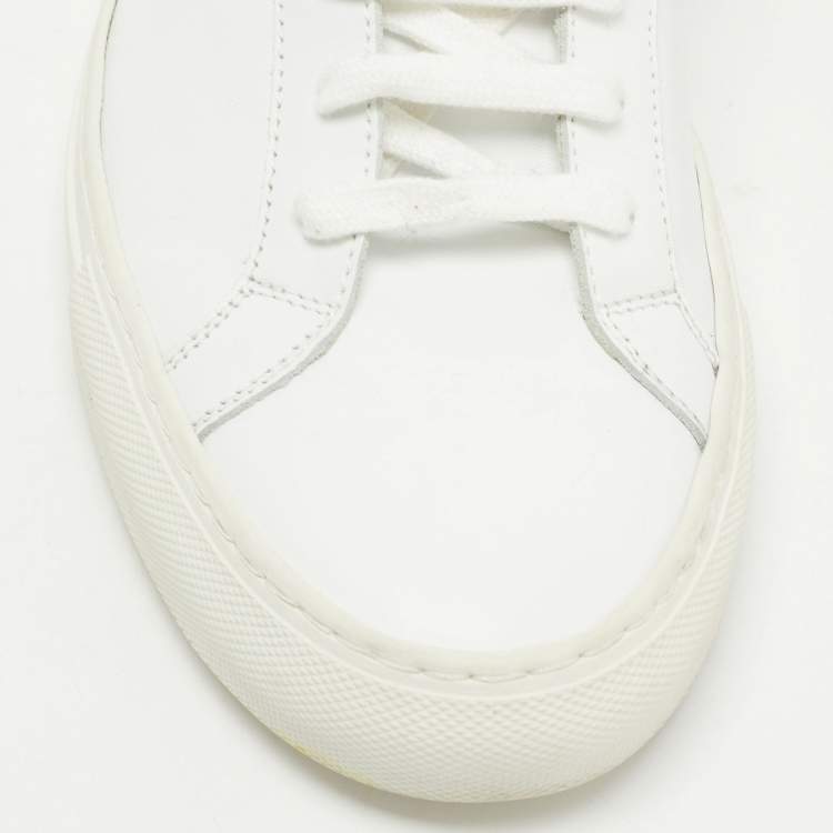 Pre Owned  Common Projects White Leather Achilles Low Top Sneakers Size 44