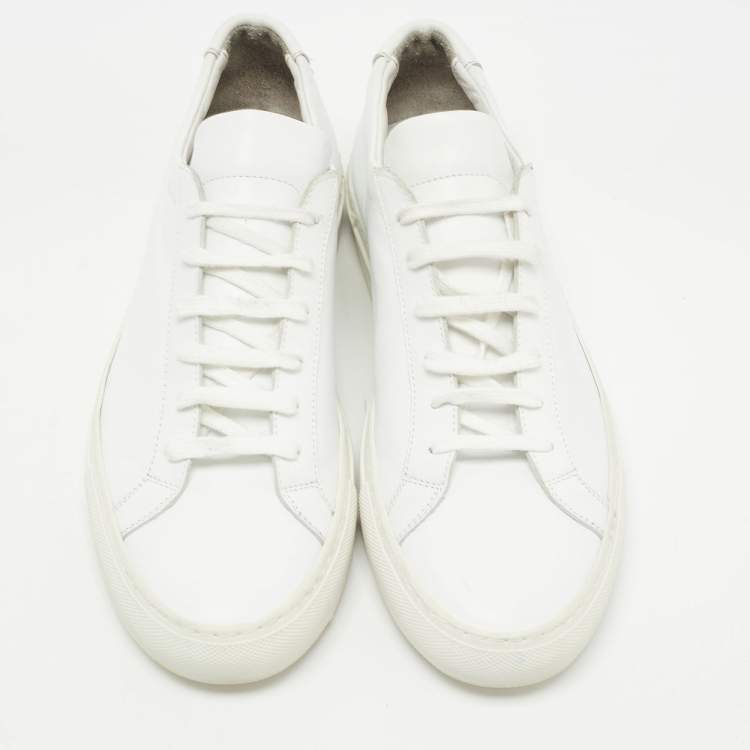 Pre Owned  Common Projects White Leather Achilles Low Top Sneakers Size 44