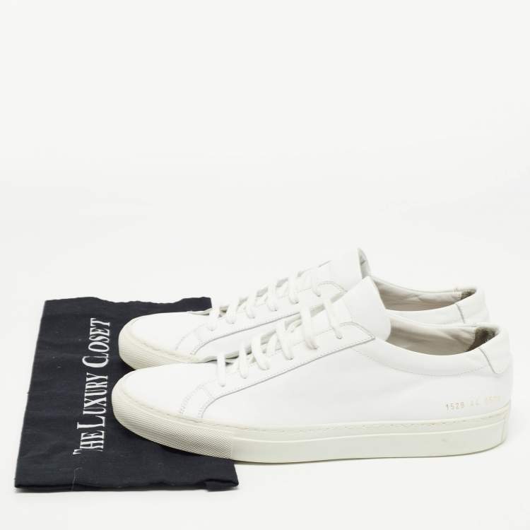 Pre Owned  Common Projects White Leather Achilles Low Top Sneakers Size 44