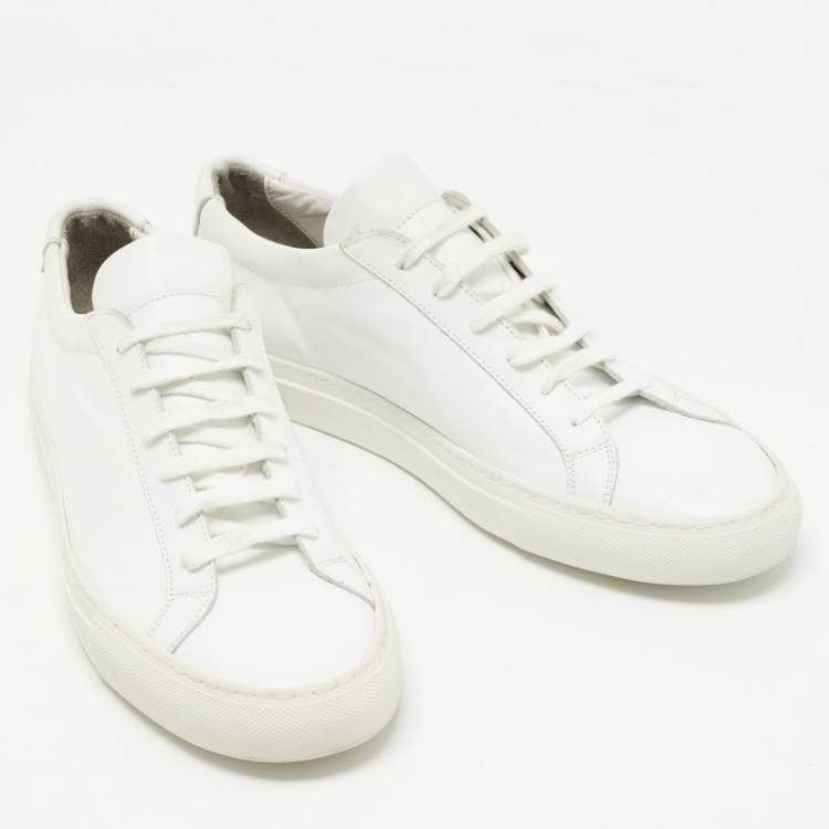 Pre Owned  Common Projects White Leather Achilles Low Top Sneakers Size 44