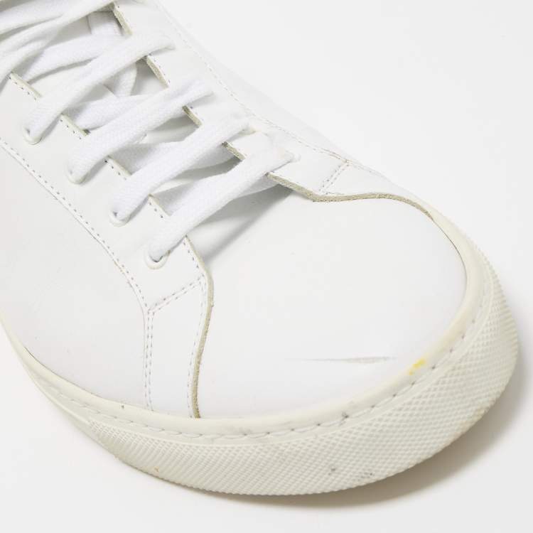 Pre Owned Common Projects White Leather Retro Low Top Sneakers Size 44