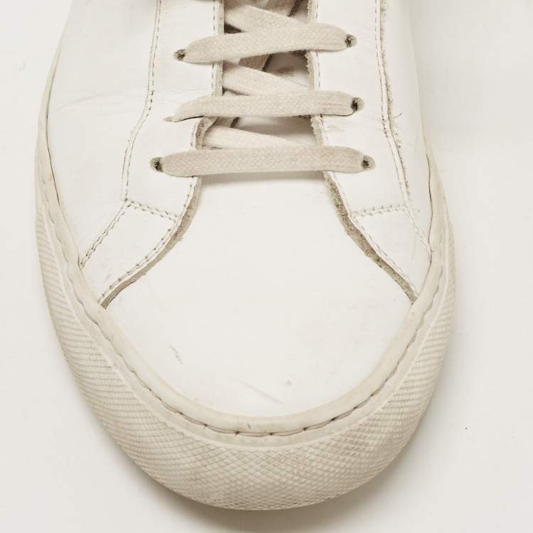 Pre Owned Common Projects White Leather Achilles Sneakers Size 40