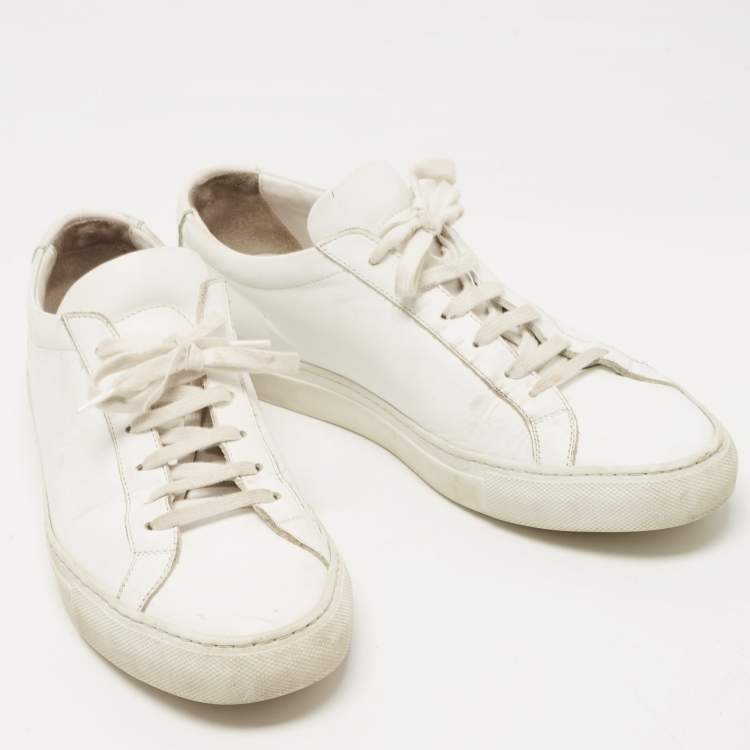 Pre Owned Common Projects White Leather Achilles Sneakers Size 40