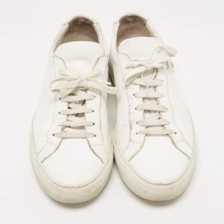 Pre Owned Common Projects White Leather Achilles Sneakers Size 40