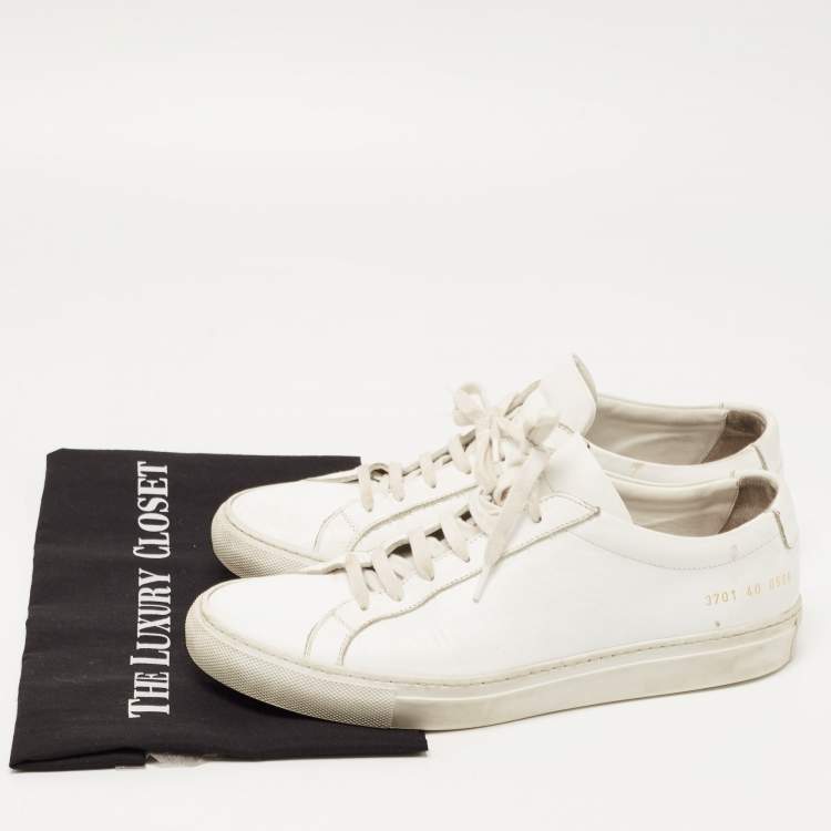 Pre Owned Common Projects White Leather Achilles Sneakers Size 40