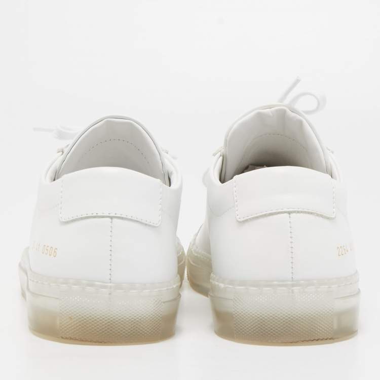 Pre Owned Common Projects White Leather Achilles Sneakers Size 41