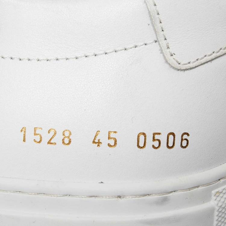 Pre Owned Common Projects White Leather Achilles Sneakers Size 45