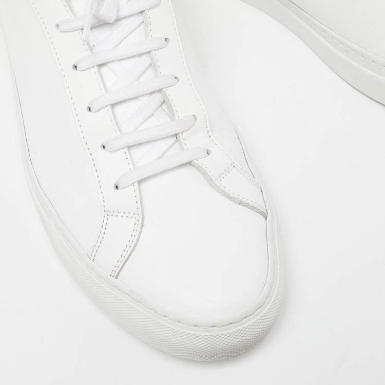 Pre Owned Common Projects White Leather Achilles Sneakers Size 45