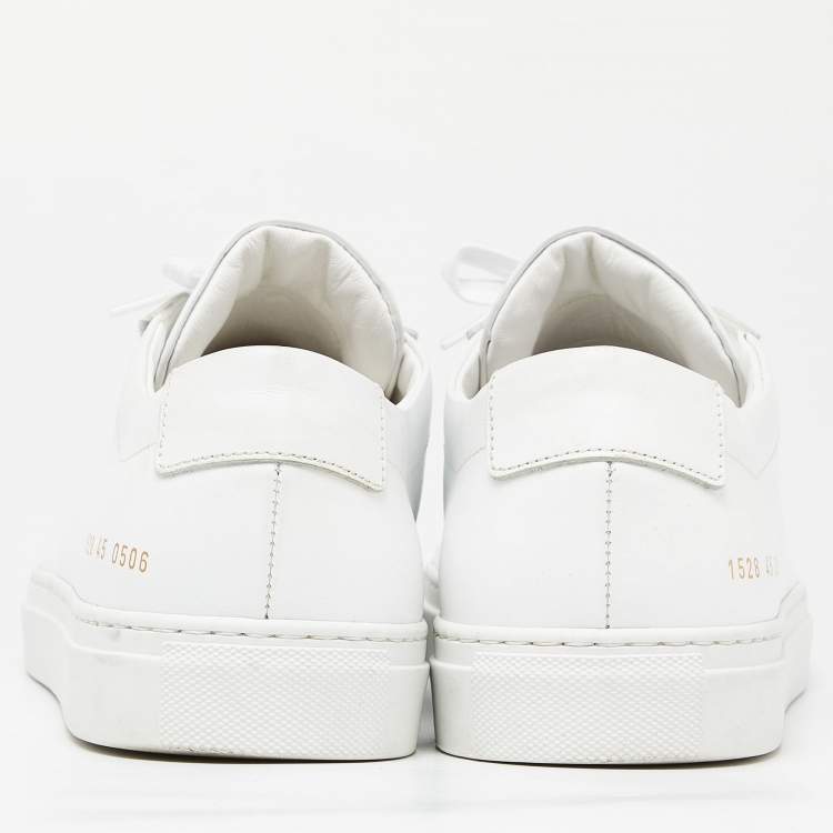 Pre Owned Common Projects White Leather Achilles Sneakers Size 45