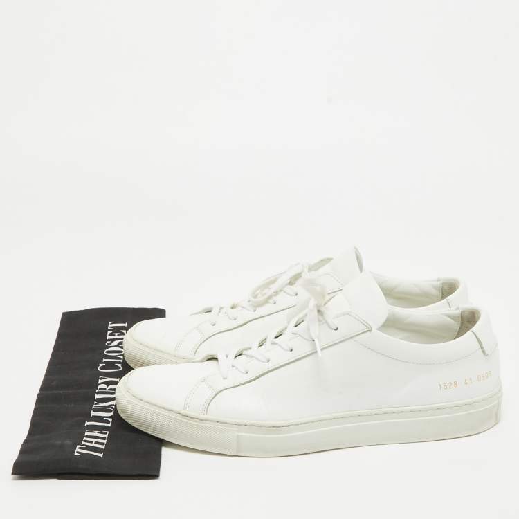 Pre Owned Common Projects White Leather Low Top Sneakers Size 41