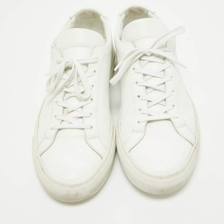 Pre Owned Common Projects White Leather Low Top Sneakers Size 41