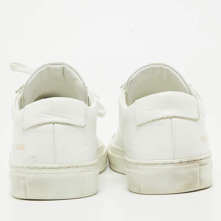Pre Owned Common Projects White Leather Low Top Sneakers Size 41