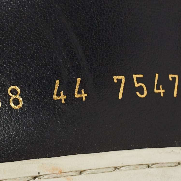 Pre Owned Common Projects Black Leather Achilles Sneakers Size 44