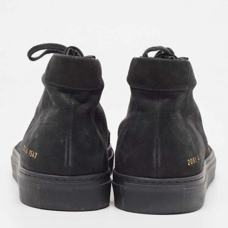 Pre Owned Common Projects Black Suede High Top Sneakers Size 44