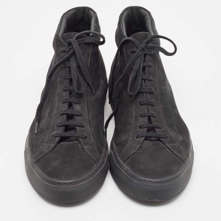 Pre Owned Common Projects Black Suede High Top Sneakers Size 44