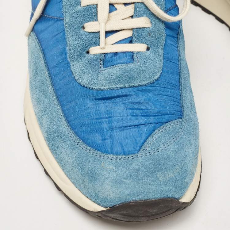 Pre Owned Common Projects Blue Suede and Fabric Low Top Sneakers Size 41