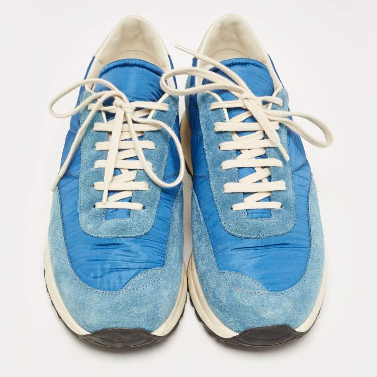 Pre Owned Common Projects Blue Suede and Fabric Low Top Sneakers Size 41