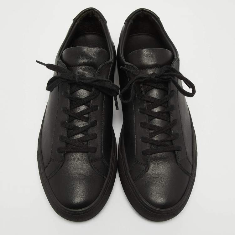 Pre Owned Common Projects Black Leather Achilles Sneakers Size 39