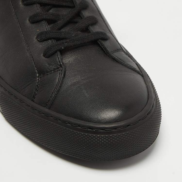 Pre Owned Common Projects Black Leather Achilles Sneakers Size 39