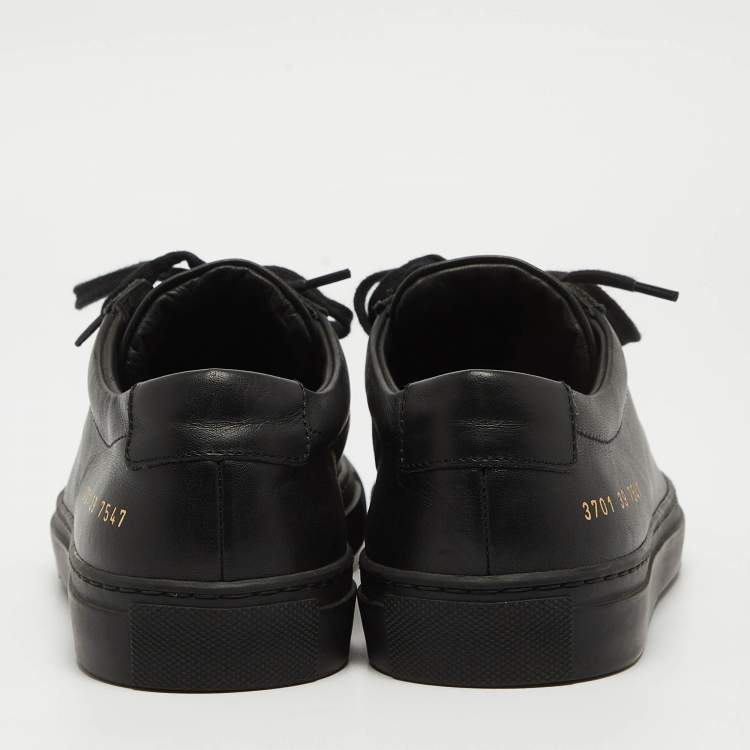 Pre Owned Common Projects Black Leather Achilles Sneakers Size 39