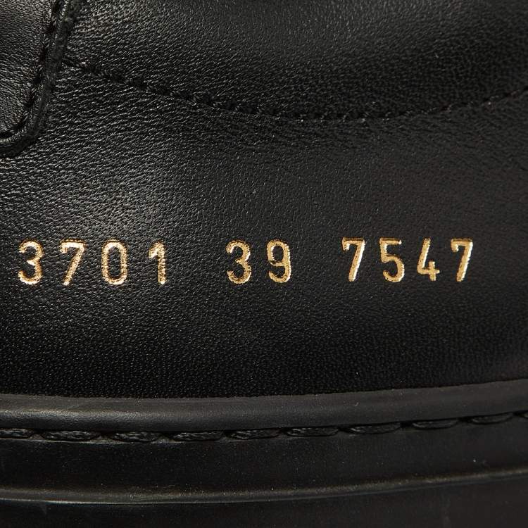 Pre Owned Common Projects Black Leather Achilles Sneakers Size 39