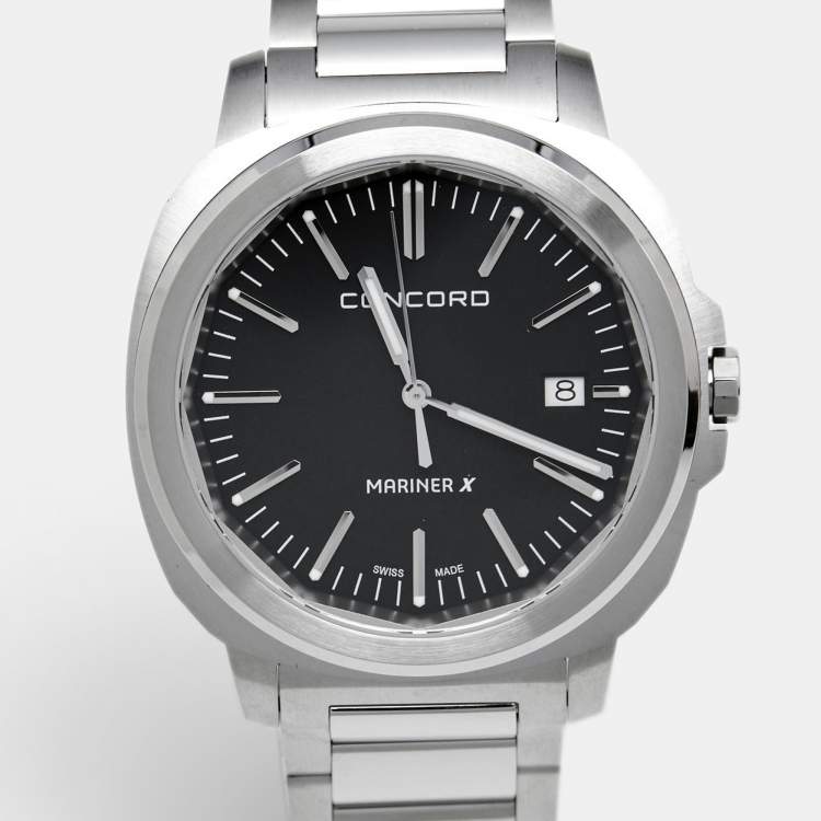 Pre Owned Concord Black Dial Stainless Steel Mariner X 0320573 Men's Wristwatch 40 mm