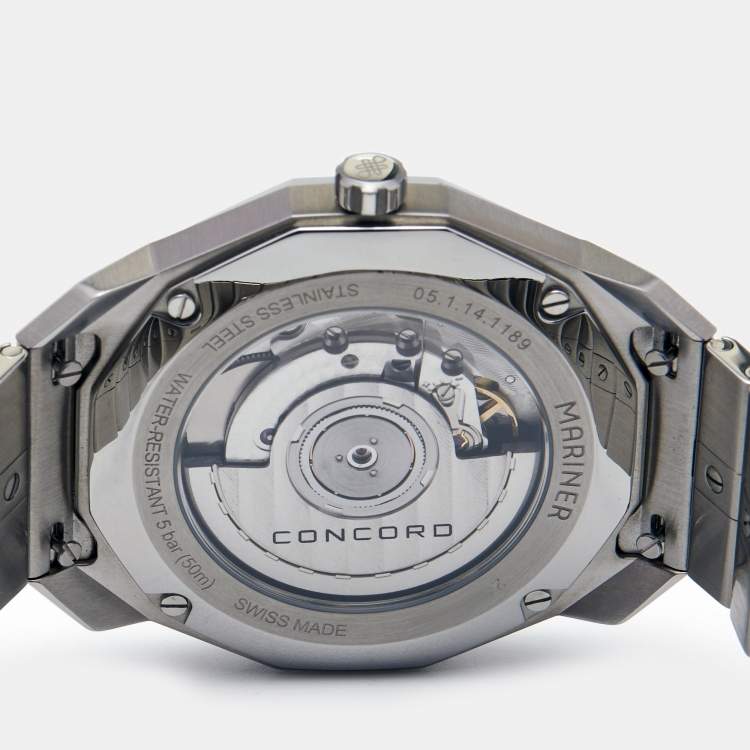 Pre Owned Concord Salmon Vignette Stainless Steel 'UAE Ministry Of Defence Issue' Mariner SL 0320546 Men's Wristwatch 40 mm