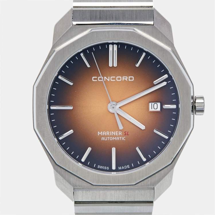 Pre Owned Concord Salmon Vignette Stainless Steel 'UAE Ministry Of Defence Issue' Mariner SL 0320546 Men's Wristwatch 40 mm