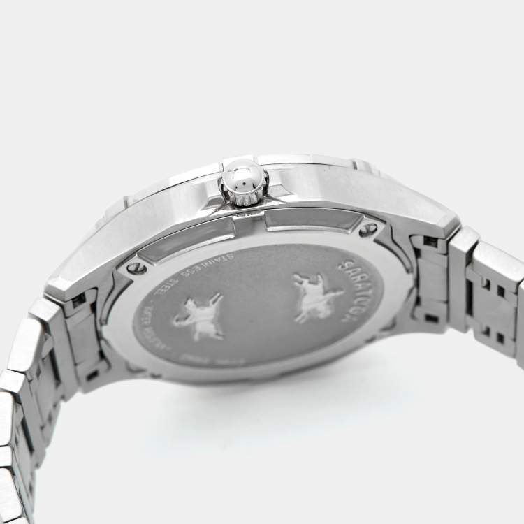 Pre Owned Concord Silver Stainless Steel Saratoga 02.1.14.1058 Men's Wristwatch 40 mm