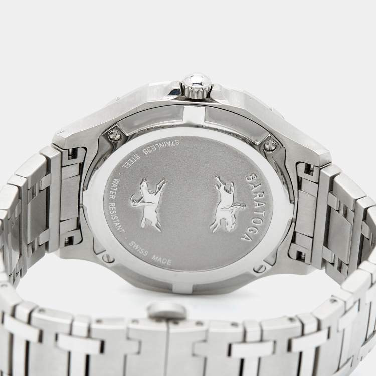 Pre Owned Concord Silver Stainless Steel Saratoga 02.1.14.1058 Men's Wristwatch 40 mm