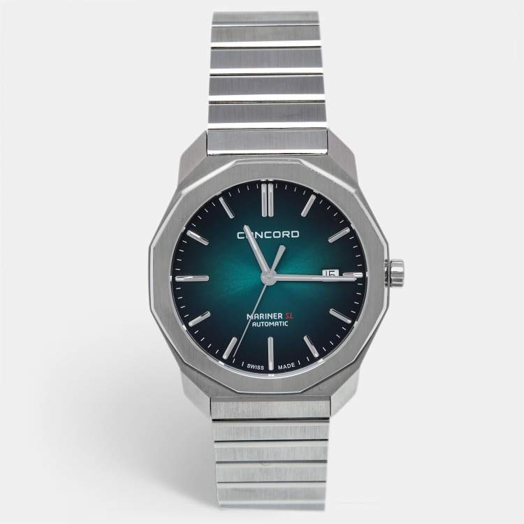 Pre Owned Concord Vignette Green Stainless Steel Mariner SL 0320532M Men's Wristwatch 40 mm