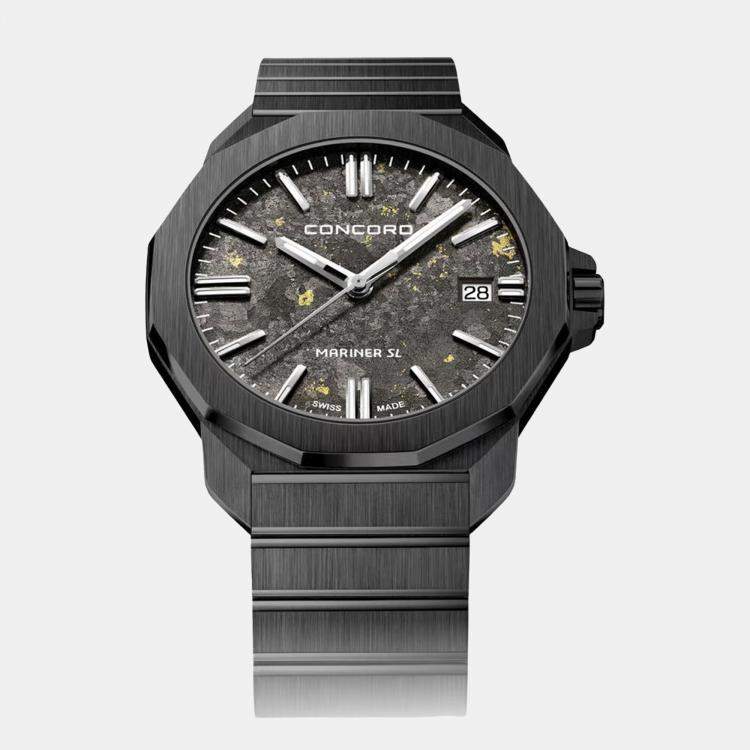 Pre Owned Concord Black Stainless Steel Mariner 0320564 Quartz Men's Wristwatch 42 mm