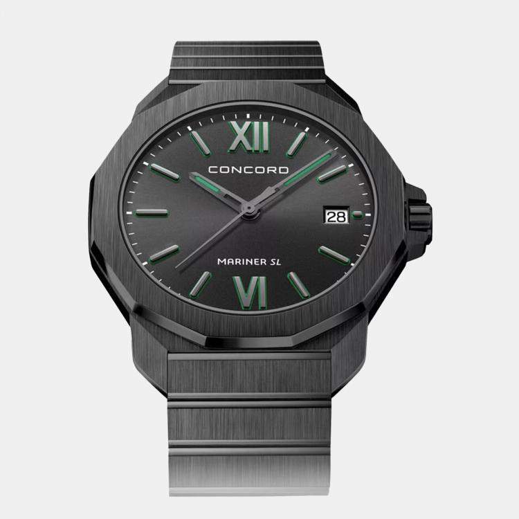 Pre Owned Concord Black PVD Stainless Steel Mariner SL 0320591 Quartz Men's Wristwatch 42 mm