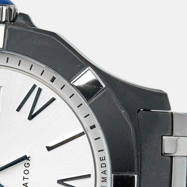 Pre Owned Concord Saratoga 02.1.36.1089 Silver Dial Two Tone Stainless Steel Men's Wristwatch 40 mm