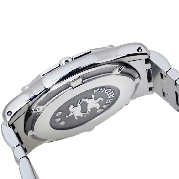 Pre Owned Concord Silver Mosaic Diamonds Stainless Steel Saratoga SL 13.C2.230 Men's Wristwatch 34mm