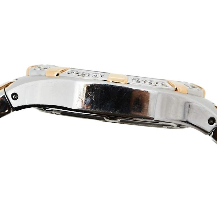 Pre Owned Concord Silver 18K Yellow Gold & Stainless Steel Diamonds Saratoga 24.C2.1894 Men's Wristwatch 38 mm