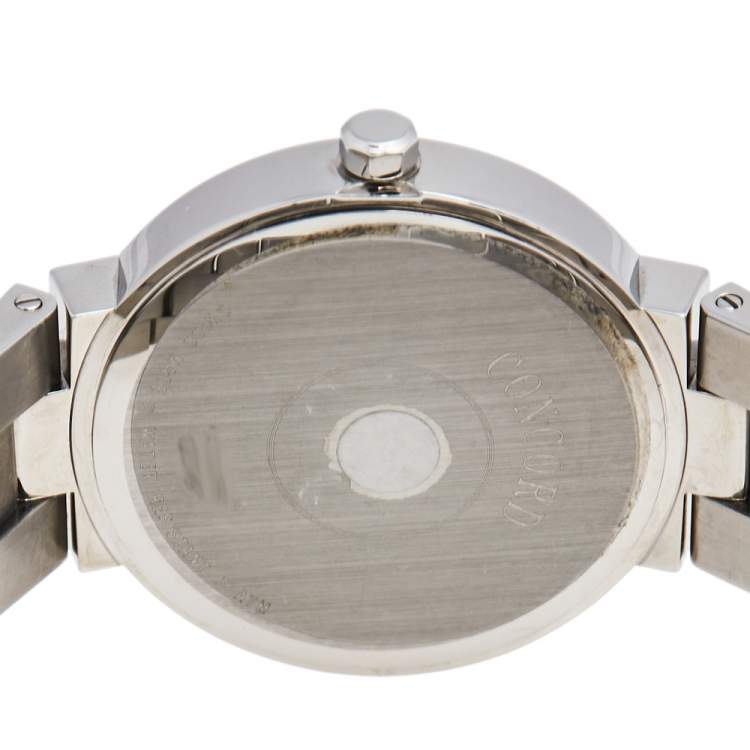 Pre Owned Concord Silver Stainless Steel La Scala 14.C2.1891 Men's Wristwatch 38 mm